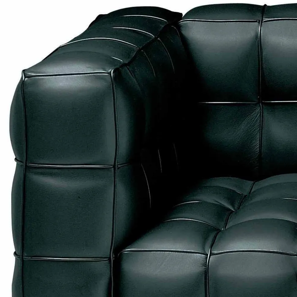 Divano 3 Posti in Pelle Effetto Trapuntato Made in Italy di Qualità - Vesuvio