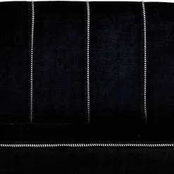 Divano 2 Posti in Velluto Nero con Cuciture in Contrasto Made in Italy - Caster