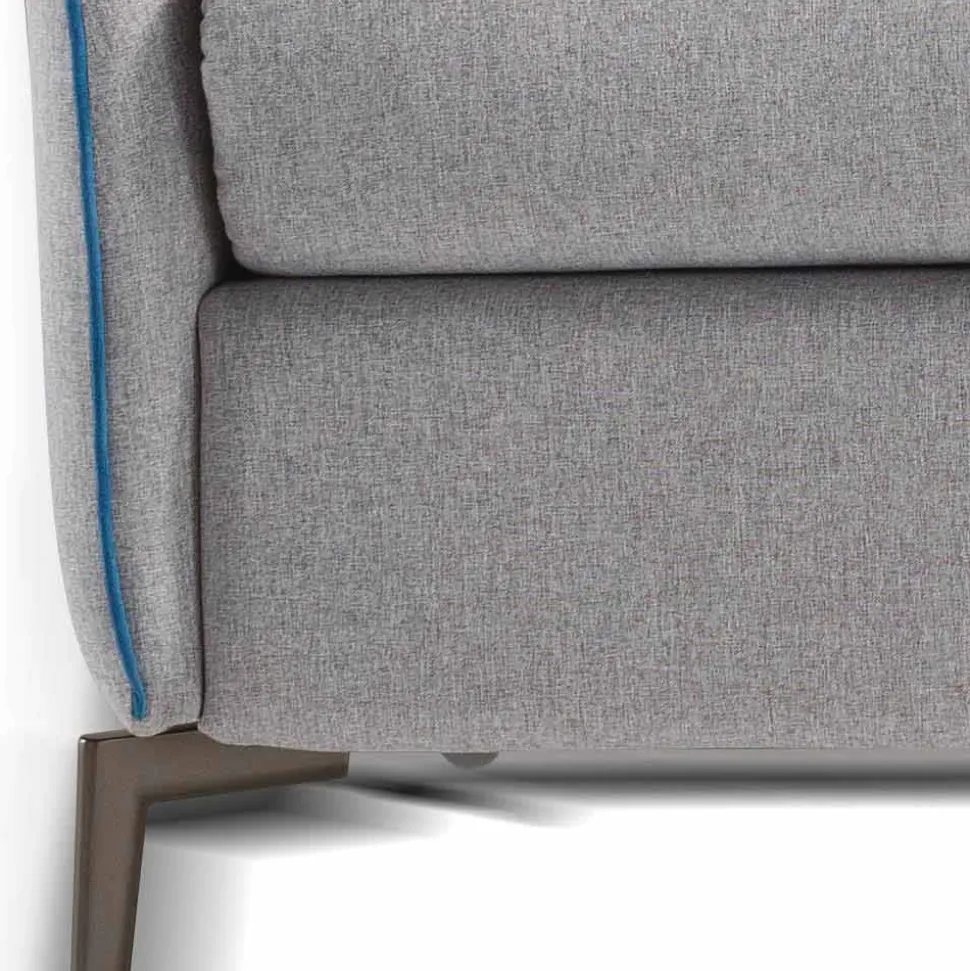 Divano 2 posti maxi L 165cm ecopelle/tessuto made in Italy Erica