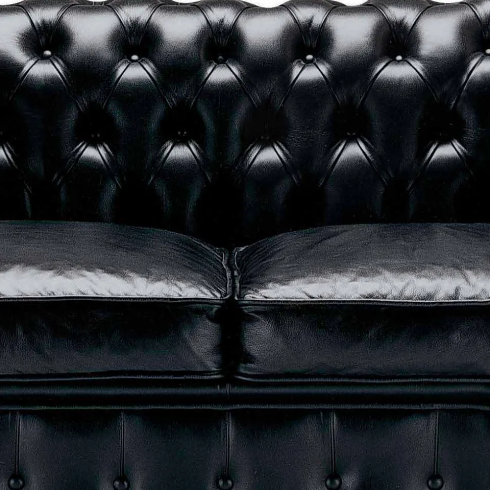 Divano 3 Posti Rivestito in Pelle con Piedini Laccati Made in Italy - Idra