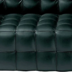 Divano 2 Posti Rivestito in Pelle Effetto Trapuntato Made in Italy - Vesuvio