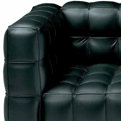 Divano 2 Posti Rivestito in Pelle Effetto Trapuntato Made in Italy - Vesuvio
