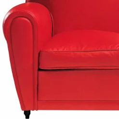 Divano 2 Posti Rivestito in Pelle con Piedini Laccati Made in Italy - Pegolo