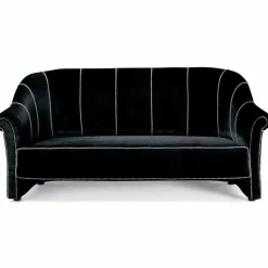 Divano 3 Posti Rivestito in Velluto con Cuciture Bianche Made in Italy - Caster