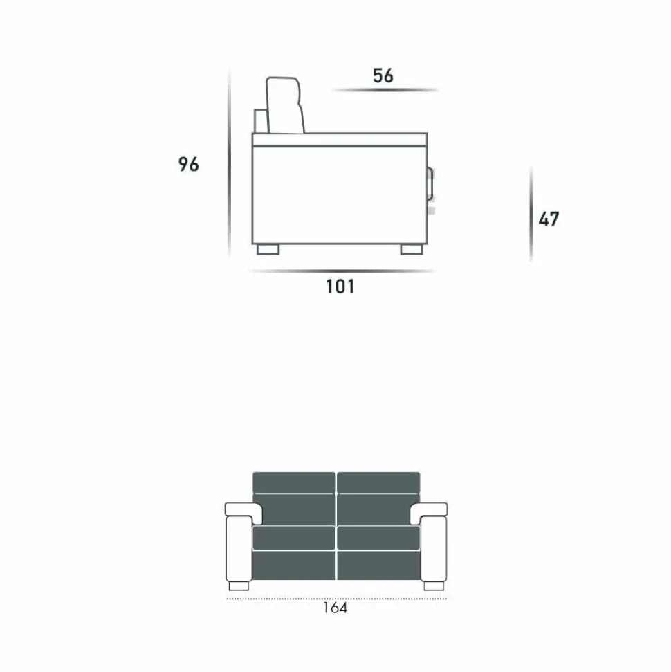 Divano relax elettrico 2 posti,2 sedute elettriche Lilia,made in Italy