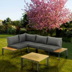 Divano Trasformabile in Chaise Longue con Schienale Regolabile e Tavolino - Finir