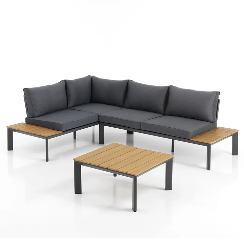 Divano Trasformabile in Chaise Longue con Schienale Regolabile e Tavolino - Finir