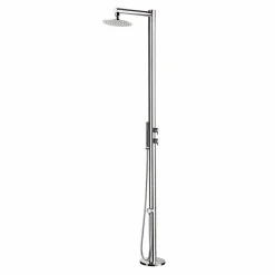 Doccia da Esterno in Acciaio Inox Cromato con Doccetta Made in Italy - Modeo