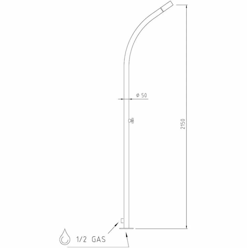 Doccia da Giardino con Soffione ad Incasso in Acciaio Inox Made in Italy - Yuki