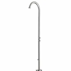 Doccia da Giardino Cromata in Acciaio Inox con Lavapiedi Made in Italy - Marlen