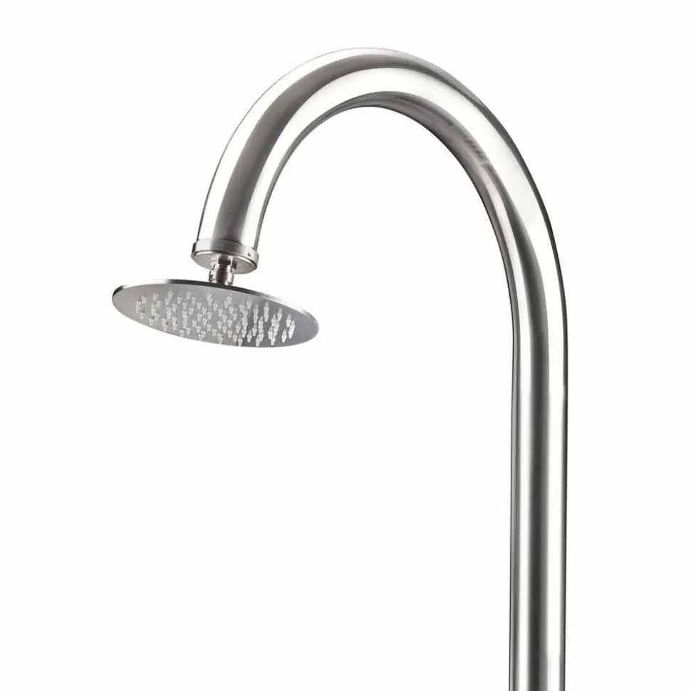 Doccia da Giardino Cromata in Acciaio Inox con Lavapiedi Made in Italy - Marlen