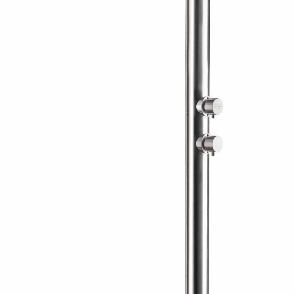 Doccia da Giardino Cromata in Acciaio Inox con Lavapiedi Made in Italy - Marlen