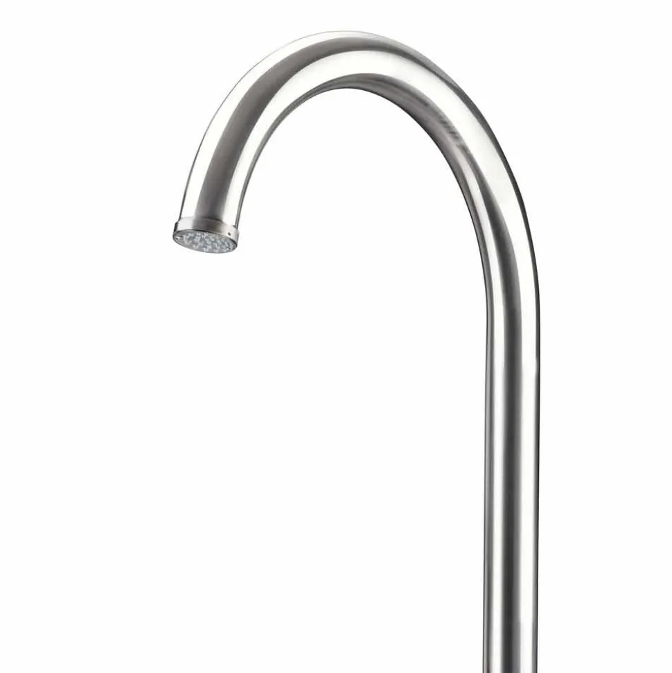 Doccia da Giardino Cromata in Acciaio Inox con Lavapiedi Made in Italy - Marlen