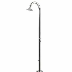 Doccia da Giardino Cromata in Acciaio Inox con Lavapiedi Made in Italy - Marlen