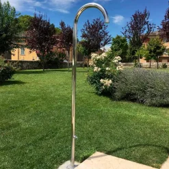 Doccia da Giardino Cromata in Acciaio Inox con Lavapiedi Made in Italy - Marlen