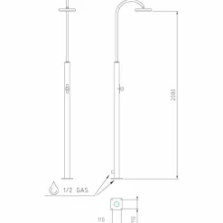Doccia da Giardino in Acciaio con Rubinetto Temporizzato Made in Italy - Norton
