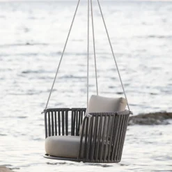 Dondolo da Giardino in Acciaio con Corde e Cuscini Inclusi Made in Italy – Bronn