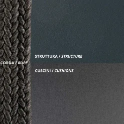 Dondolo da Giardino in Acciaio con Corde e Cuscini Inclusi Made in Italy – Bronn