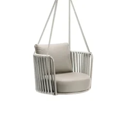 Dondolo da Giardino in Acciaio con Corde e Cuscini Inclusi Made in Italy – Bronn