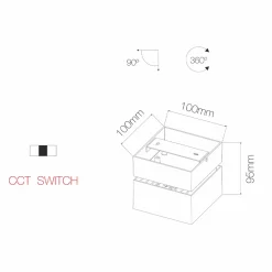 Faretto Applique Orientabile Led 14W in Alluminio Bianco o Nero - Vernon