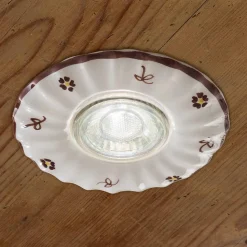 Faretto da incasso tondo in ceramica decorato Ferroluce Pescara