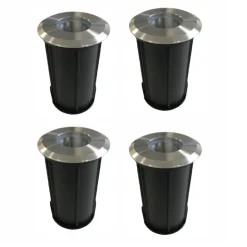 Faretto da Terra Led 2W da Esterno Rotondo in Inox 316, 4 Pezzi - Solina