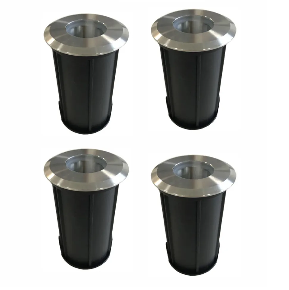 Faretto da Terra Led 2W da Esterno Rotondo in Inox 316, 4 Pezzi - Solina