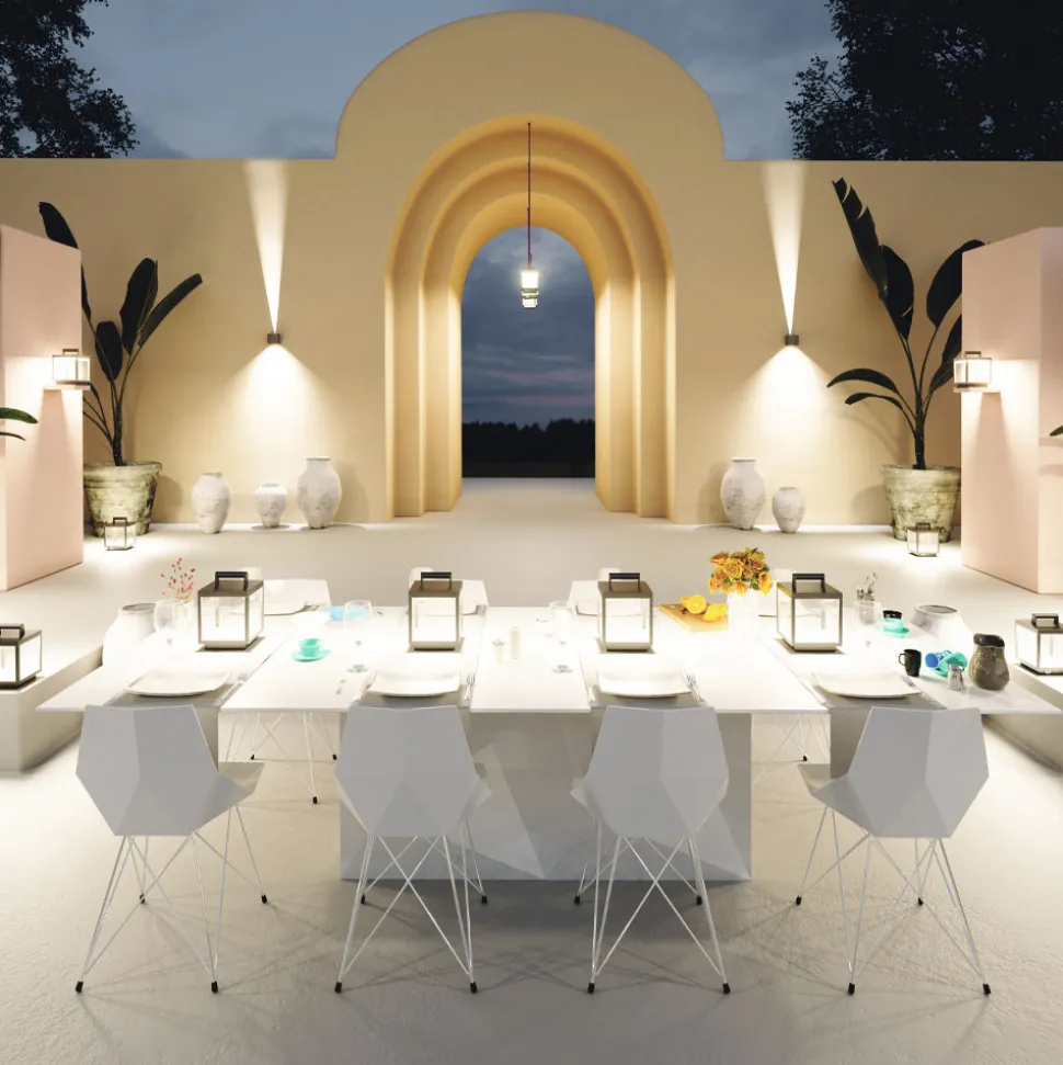 Faretto Led Decorativo da Esterno in Alluminio Bianco o Corten - Bettina