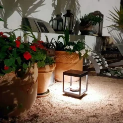 Faretto Led Solare Portatile in Alluminio Bianco, Nero o Corten - Bettina