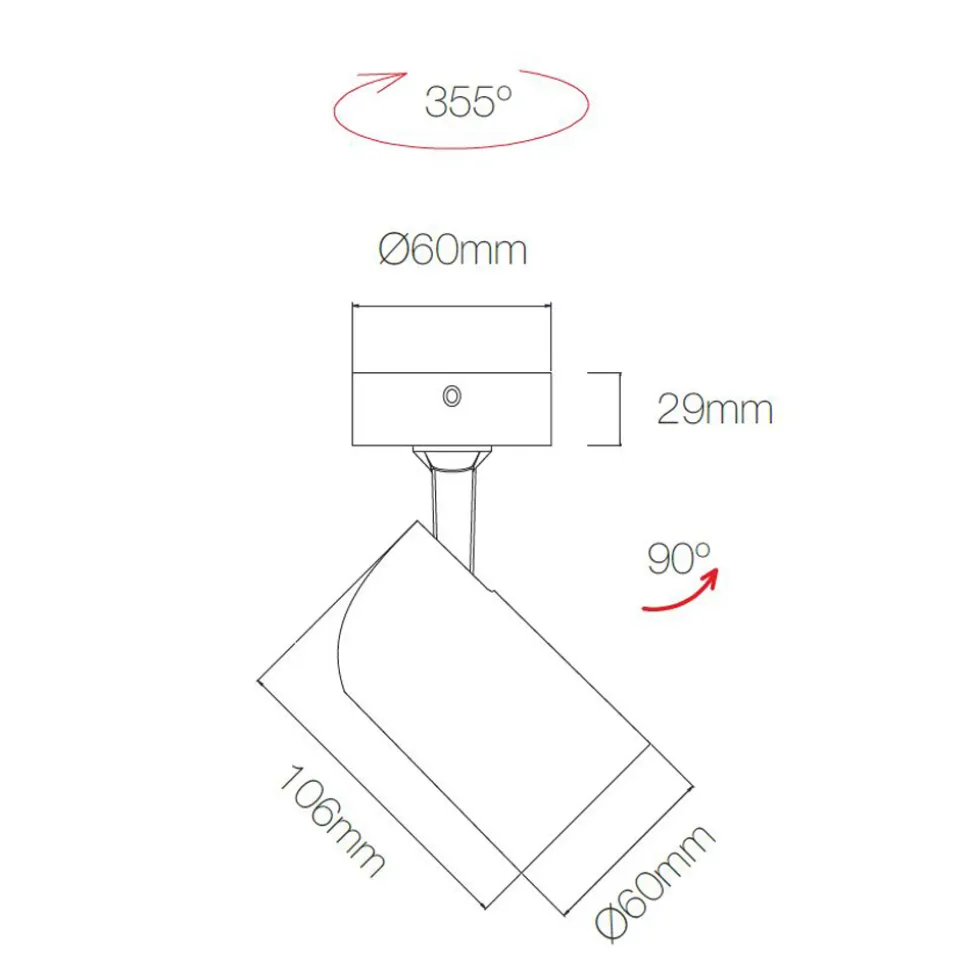 Faretto Plafoniera Orientabile in Alluminio Bianco, 4 Pezzi - Lazzaro