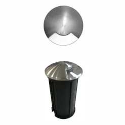 Faretto Rotondo a Led 2W per Esterno in Acciaio Inox, 4 Pezzi - Mayor