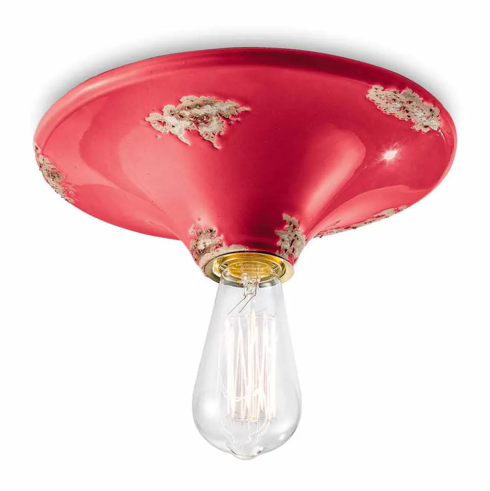 Faretto vintage da soffitto artigianale in ceramica Erica Ferroluce