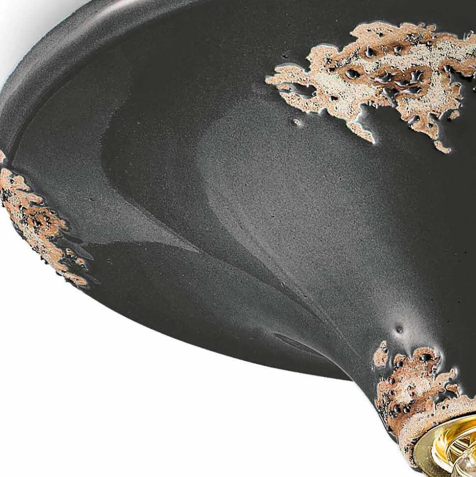 Faretto vintage da soffitto artigianale in ceramica Erica Ferroluce