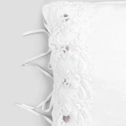 Federa di Lino con Pizzo Bianco per Letto Design di Lusso Made in Italy - Kiss