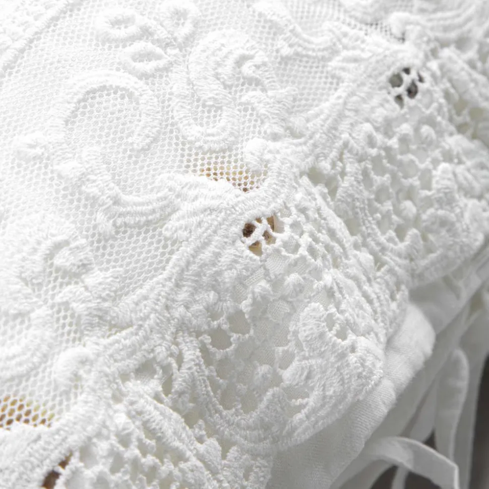 Federa di Lino con Pizzo Bianco per Letto Design di Lusso Made in Italy - Kiss