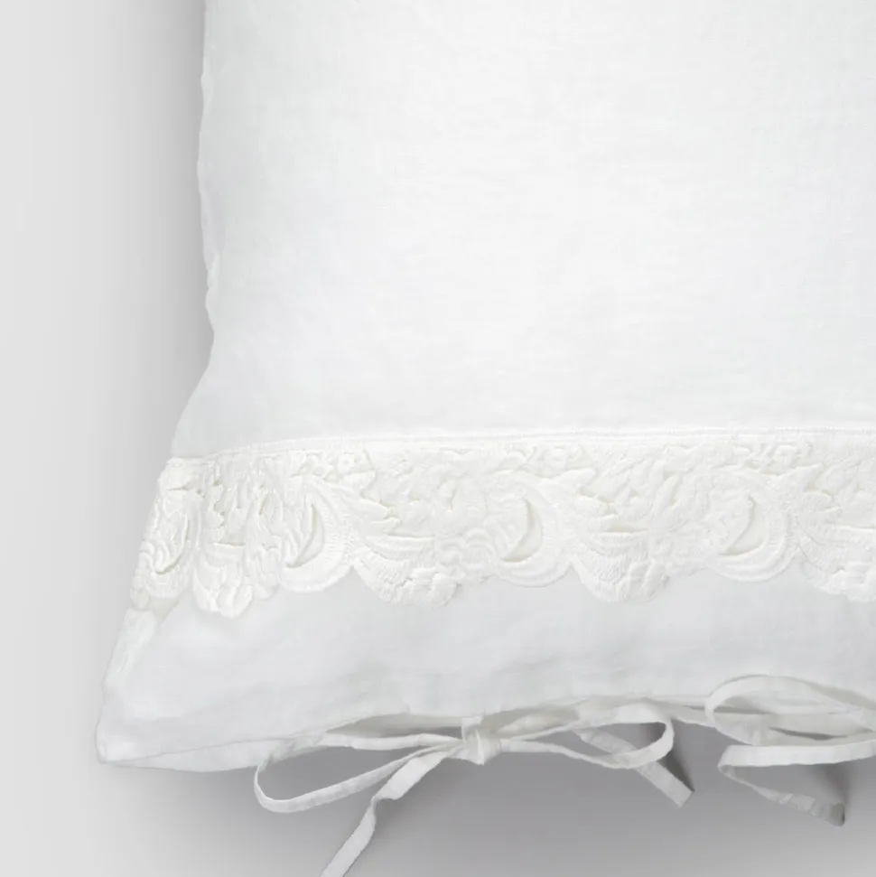 Federa in Lino con Pizzo Armonia e Laccetti in Polvere o Retro - Masone