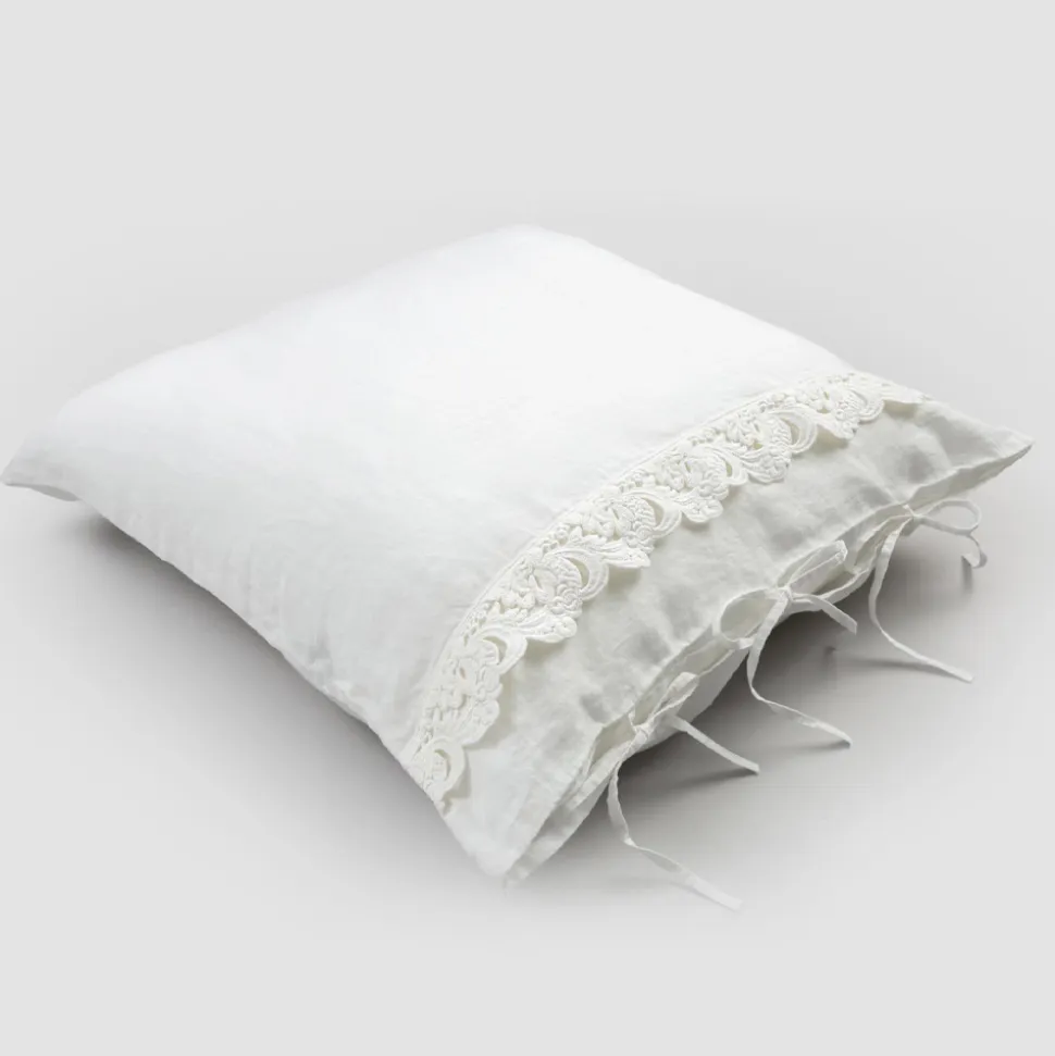 Federa in Lino con Pizzo Armonia e Laccetti in Polvere o Retro - Masone