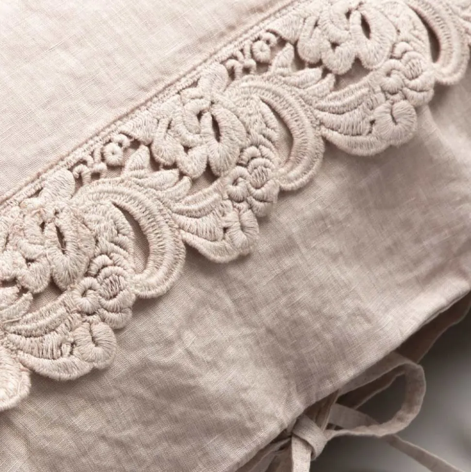 Federa in Lino con Pizzo Armonia e Laccetti in Polvere o Retro - Masone