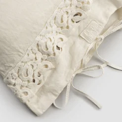 Federa in Lino con Pizzo Poema e Laccetti Burro o Nero Made in Italy - Masone