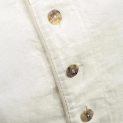 Federa in Lino Pesante con Decoro Bottoni in Agoya e Piping - Mediterraneo