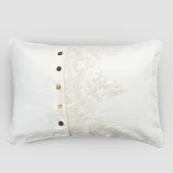 Federa Rettangolare con Pizzo Elegante in Lino Bianco Design da Letto - Gioiano