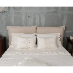 Federa Rettangolare con Pizzo Elegante in Lino Bianco Design da Letto - Gioiano