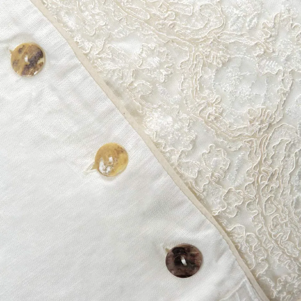 Federa Rettangolare con Pizzo Elegante in Lino Bianco Design da Letto - Gioiano