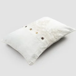 Federa Rettangolare con Pizzo Elegante in Lino Bianco Design da Letto - Gioiano