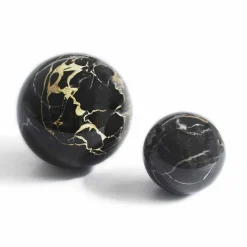 Fermacarte a Sfera in Marmo Nero Portoro Lucido Qualità Made in Italy- Sphere