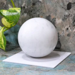 Fermacarte in Metallo con Sfera in Marmo Made in Italy - Watari