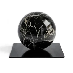 Fermacarte in Metallo con Sfera in Marmo Made in Italy - Watari