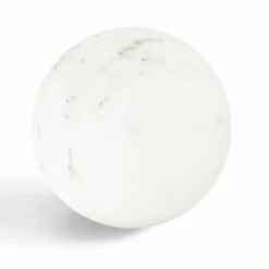 Fermacarte Moderno a Sfera in Marmo Bianco Satinato Italiano, 2 Pezzi - Sphere