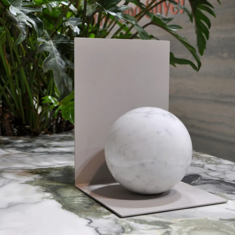 Fermalibro in Metallo con Sfera in Marmo Made in Italy - Akira
