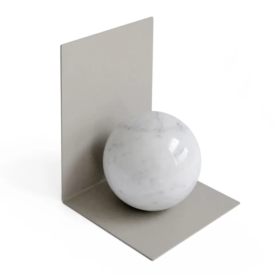 Fermalibro in Metallo con Sfera in Marmo Made in Italy - Akira